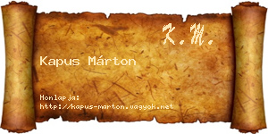 Kapus Márton névjegykártya