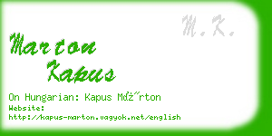 marton kapus business card